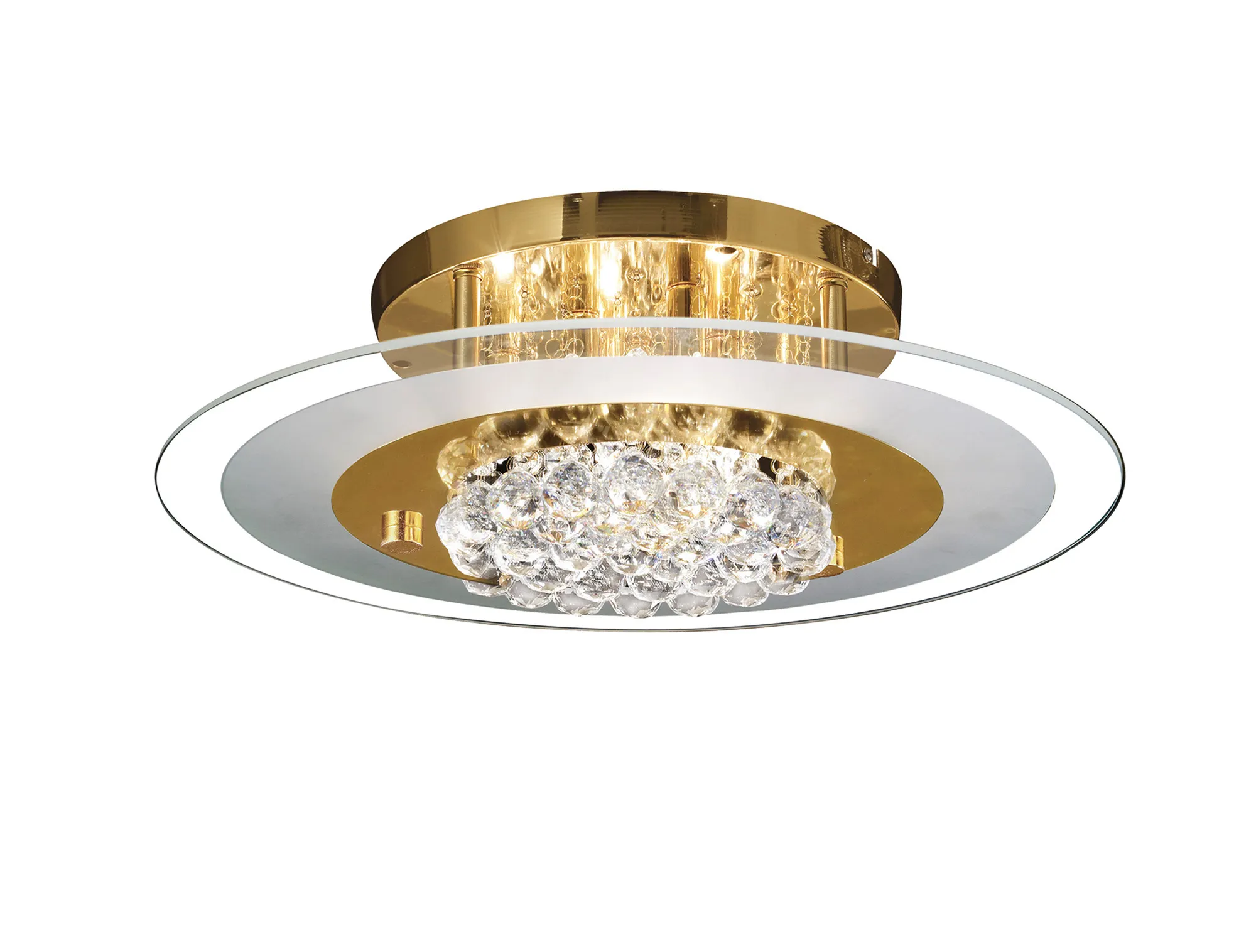 IL32022  Delmar Crystal Ceiling Round 6 Light French Gold